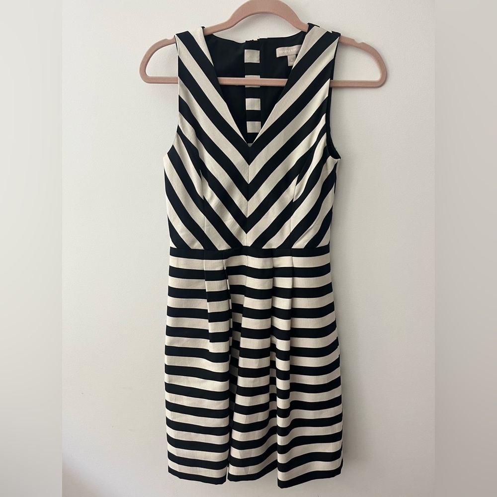 Banana Republic black & white striped dress